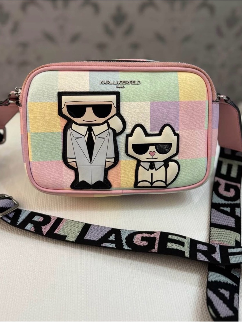 Karl Lagerfeld Pastel Bag in Pink, Mint, Yellow & Lilac